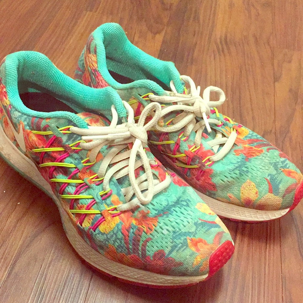 Customized rainbow Nike tennis shoes